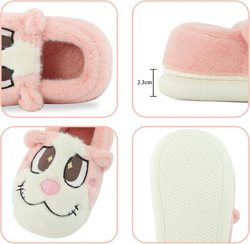 ESTAMICO Girls Cute Cartoon Slippers with Memory Foam Kids Plush Warm Winter House Shoes in Saudi Arabia