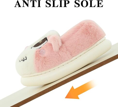 ESTAMICO Girls Cute Cartoon Slippers with Memory Foam Kids Plush Warm Winter House Shoes in Saudi Arabia