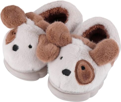 ESTAMICO Girls Cute Cartoon Slippers with Memory Foam Kids Plush Warm Winter House Shoes in Saudi Arabia