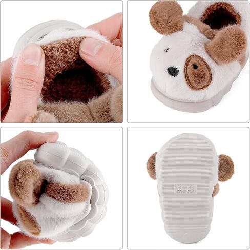 ESTAMICO Girls Cute Cartoon Slippers with Memory Foam Kids Plush Warm Winter House Shoes in Saudi Arabia