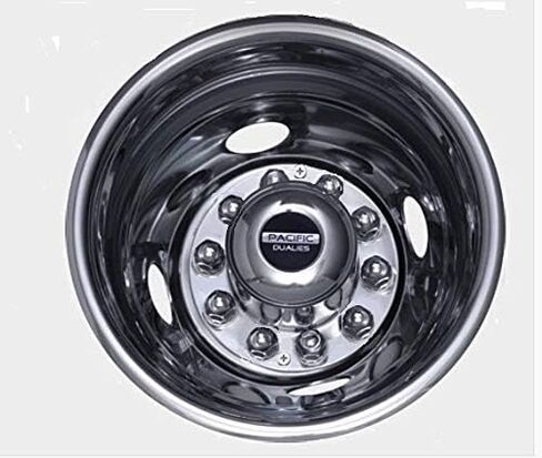 Pacific Dualies 32-1608 مصقول 16 بوصة 10 العروة طقم محفز عجلة من الفولاذ المقاوم للصدأ لشاحنة 1988-1998 Ford F450 Super Duty in Kuwait