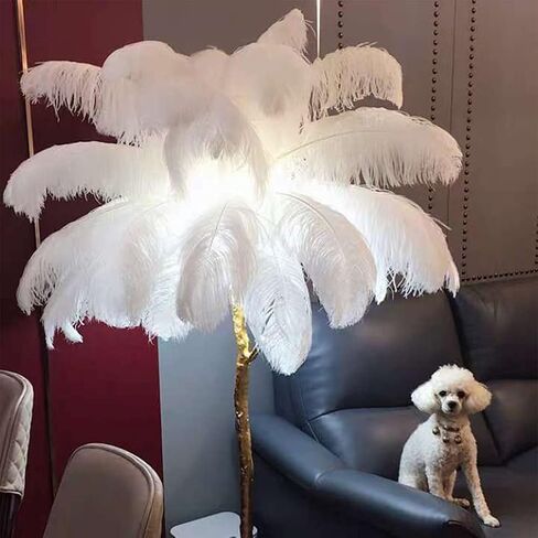 LONDGEN 5pcs Ostrich Feathers 16-18inch(40-45cm) for Wedding Party Centerpieces Halloween Christmas Home Decorations (Yellow) in Kuwait