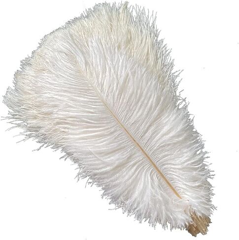 LONDGEN 5pcs Ostrich Feathers 16-18inch(40-45cm) for Wedding Party Centerpieces Halloween Christmas Home Decorations (Yellow) in Kuwait