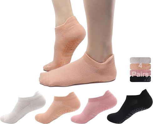 Tamlien Yoga Socks, Pilates Grip Socks Non-Slip Socks for Yoga, Barre, Sports Home Socks Barefoot Pregnant Crew Socks in Kuwait