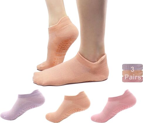 Tamlien Yoga Socks, Pilates Grip Socks Non-Slip Socks for Yoga, Barre, Sports Home Socks Barefoot Pregnant Crew Socks in Kuwait