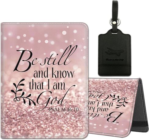 Passport Holder for Travel with Luggage Tag, PU Leather Passport Wallet with RFID Blocking for Women Men, Multi Card Slot Passport Cover Case, Sunflowers and Butterflies in Bloom in Kuwait