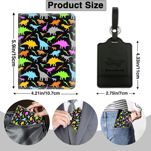 Passport Holder for Travel with Luggage Tag, PU Leather Passport Wallet with RFID Blocking for Women Men, Multi Card Slot Passport Cover Case, Sunflowers and Butterflies in Bloom in Kuwait