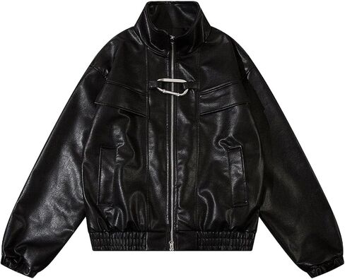 Aelfric Eden Womens Leather Jacket Faux Motorcycle Bomber Coats 2024 Fall Fashion Winter Outfits in Saudi Arabia