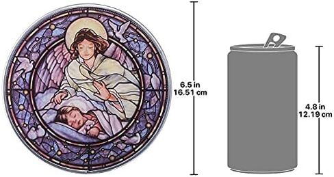 Stained Glass Panel - Little Girl Guardian Angel Stained Glass Window Hangings - Art Glass Window Treatments in Saudi Arabia