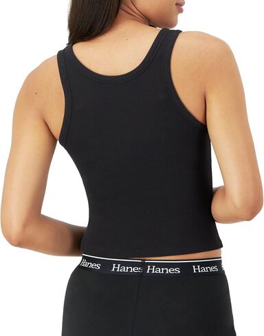 قميص Hanes للسيدات Originals Rib Tank مكون من قطعتين، قطعة علوية مريحة من القطن المطاطي in Kuwait