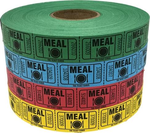 The Ticket Gurus-(4) Rolls of Meal Tickets (2000ct per Single roll) Consecutively Numbered Raffle Tickets in Saudi Arabia