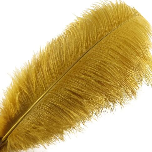 Sowder 5pcs Ostrich Feathers 16-18inch(40-45cm) Home Wedding Decoration (Gold) in Kuwait