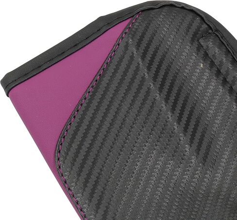 قطعتان من غطاء حزام مقعد السيارة من ألياف الكربون وأغطية حزام الأمان ووسادة الكتف وأغطية حزام الكتف ووسادة حزام الأمان المتوافقة مع السيارات (أحمر خمري) in Kuwait