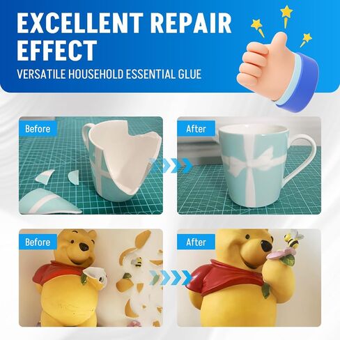 Ceramic Glue Repair Kit, 35g X 2, Clear Liquid, Strong Bonding Adhesive for Porcelain, Pottery, Clay, Glass, Plastic, Metal, Rubber Repair in Saudi Arabia