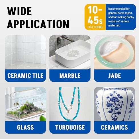 Ceramic Glue Repair Kit, 35g X 2, Clear Liquid, Strong Bonding Adhesive for Porcelain, Pottery, Clay, Glass, Plastic, Metal, Rubber Repair in Saudi Arabia