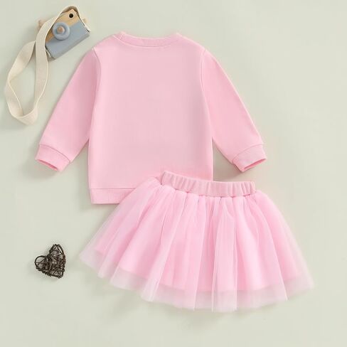 FYBITBO Toddler Little Girls Clothes Birthday Girl Sweatshirt Long Sleeve Shirt Tutu Skirt Dress Birthday Girl Outfits in Saudi Arabia
