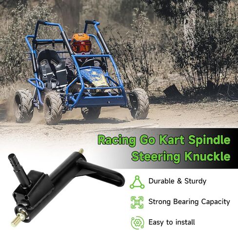 Right Steering Knuckle Spindle Compatible with Coleman KT196 Go Kart CK196-T 196cc 6.5HP Gas Powered 4 Wheeler Quad Racing DIY Cart Go Kart Suspension Parts Strut Spindle Ball Joint Assembly in Saudi Arabia