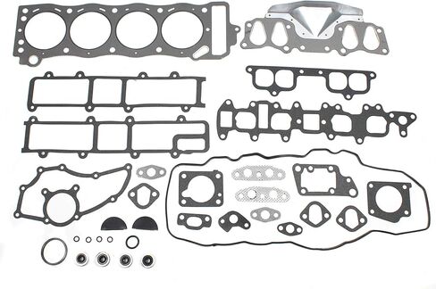 حشية رأس CNS، مسامير، سلسلة توقيت، غطاء توقيت، مضخة زيت ومياه متوافقة مع 85-95 Toyota 4RUNNER Pickup CELICA 2.4L 2366cc، محرك SOHC 8 صمامات 22RE 22REC 22RTEC in Kuwait
