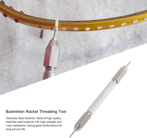 Badminton Racket Threading Tool, Stainless Steel Racket Eyelets Grommets Nail Cone Tool, Double Headed Badminton Racket Nail Cone for Sports in Saudi Arabia