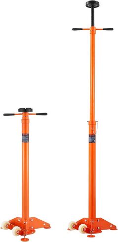 Bestauto Underhoist Stand 3/4 طن سعة القطب جاك حامل جاك عالي التحمل لدعم السيارة رفع جاك من 38.4 بوصة إلى 74.8 بوصة، قاعدة مثلثة، عجلتان، تعديل سهل، دعم السيارات، أحمر in Saudi Arabia