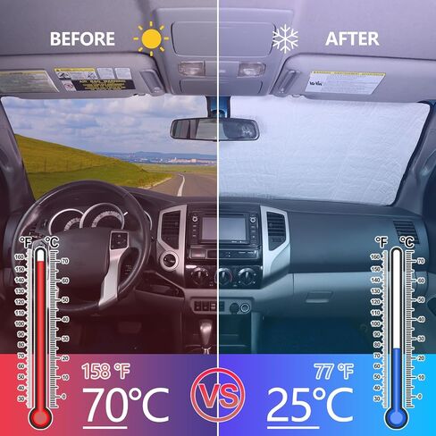 مظلة أمامية للزجاج الأمامي لملحقات Toyota Tacoma 2006-2024، مظلة شمسية للزجاج الأمامي، واقي من الشمس عاكس قابل للطي، غطاء درع الشاشة، واقي للأشعة فوق البنفسجية، درع حراري يحافظ على برودة سيارتك in Saudi Arabia
