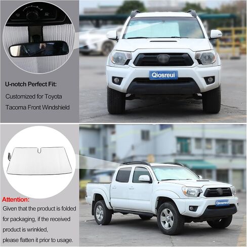مظلة أمامية للزجاج الأمامي لملحقات Toyota Tacoma 2006-2024، مظلة شمسية للزجاج الأمامي، واقي من الشمس عاكس قابل للطي، غطاء درع الشاشة، واقي للأشعة فوق البنفسجية، درع حراري يحافظ على برودة سيارتك in Saudi Arabia