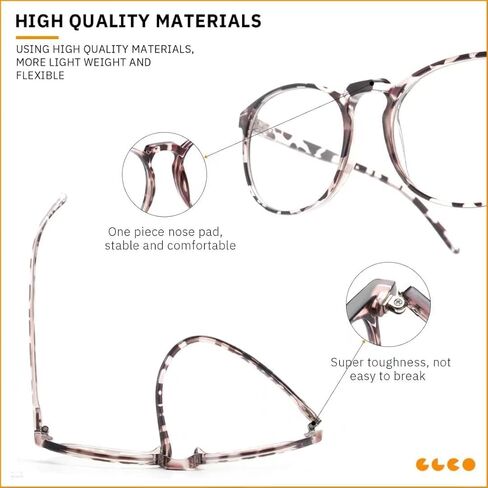 ايبوان نظارات حجب الضوء الازرق مع عدسات متلونة بالضوء، 3 قطع نظارات باطار دائري عصري ريترو - مضادة للاشعة فوق البنفسجية/الوهج بنسبة 99.9% in Kuwait