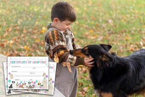 Pet Adoption Certificate, Vintage Animal Certificates of Adoption, Adoption Gifts for Cat Dog Birthday Parties, Adopting A Pet Party Favors Supplies, 10 Pcs Adoption Certificates -01 in Kuwait