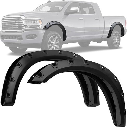 YITAMOTOR Fender Flares, Compatible with 2019-2023 Ram 1500 Double & Crew Cab(Excludes Rebel), Pickup Front Rear Wheels Smooth Pocket-Rivet Wheel 4PCS in Kuwait