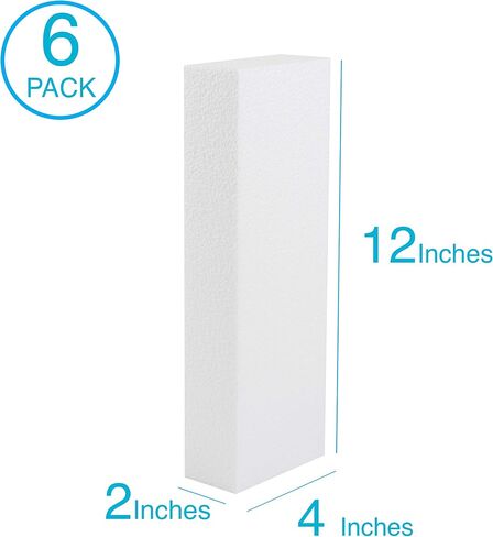 Silverlake Craft Foam Block - 6 Pack of 8x12x2 EPS Polystyrene Blocks for Crafting, Modeling, Art Projects and Floral Arrangements - Sculpting Sheets for DIY School & Home Art Projects in Saudi Arabia