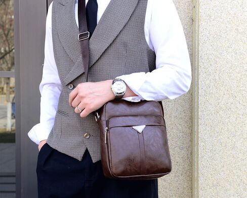 Small Leather Messenger Bag Chest Bag Travel Bag, Mini Crossbody Bag Shoulder Bag for Men Women Purse Satchel Bag in Saudi Arabia
