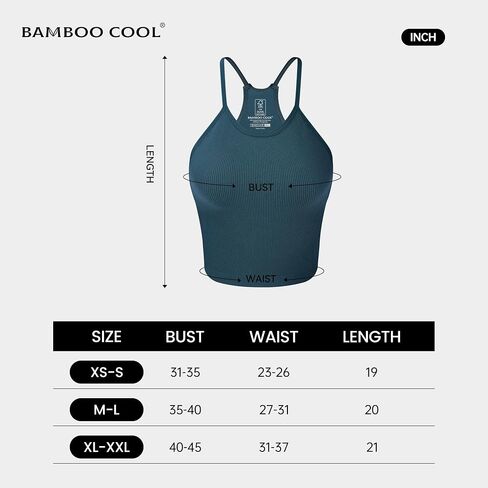 BAMBOO COOL Women's Seamless Tank Top Moisture-Wicking Workout Ribbed Camisoles U-Neck Camis 3-Pack in Kuwait