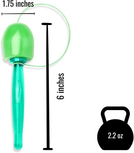 Perinola venezolana (Green). AKA: Bolero, Balero, Capirucho, Choca, Coca, Emboque, Kendama. Similar to Cup-and-Ball., Verde/Verde in Saudi Arabia