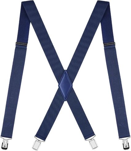 Mens Suspenders X Back Adjustable 1.4'' Wide with Heavy Duty Clips in Saudi Arabia