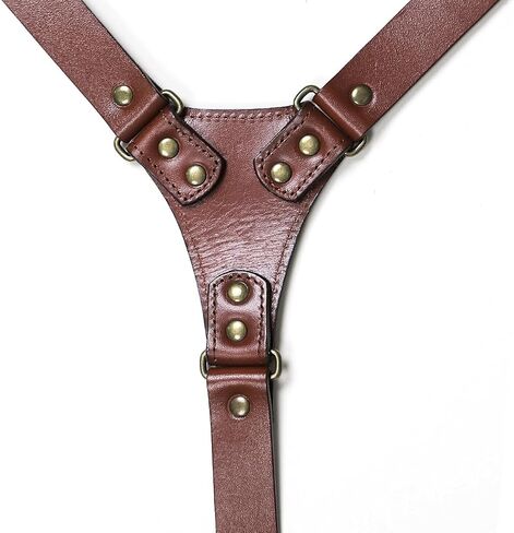 Leather Suspenders for Men Heavy Duty Y Back Adjustable Solid Brace Men's Big & Tall Suspenders for Dress Pants in Saudi Arabia