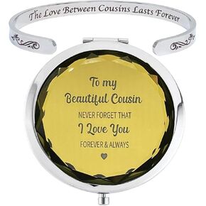 Birthday Gift for Cousin Female, Cousin Bracelets for Women, Cousin Mirror Compact, I Love You Cousin, Favorite Cousin Gifts, Sister Cousin Gifts, Gift for Cousin Christmas