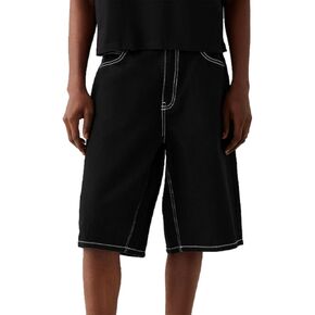 Hulpvktsgiq Baggy Jean Shorts for Men Casual Loose Fit Hip Hop Skateboard Denim Shorts