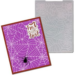 Arbuya Happy Halloween Spider Web Embossing Folders for Card Making Scrapbooking Tags and Other Paper Crafting Decoration