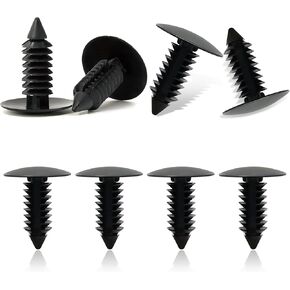 8 PCS Car Bumper Plug, PA66 Injection Molded Tree-Shaped License Plate Hole Cover Clip Fixed Fastening Buckle, Modification Replacement Accessories, Compatible with Most Car Models (Black)