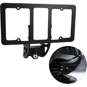 Lockable License Plate Holder： No Drilling Front License Plate for 2020-2024 Tesla Model Y, 2020-2023 Model 3 Anti-Theft Without Adhesives