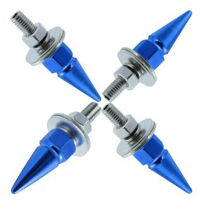Spike License Plate Bolt 4 Pcs Decorative License Plate Screw Fasteners Kit Aluminum Alloy Fit Most Cars Truck Motorcycle Modified Vehicle Accessories (Purple)