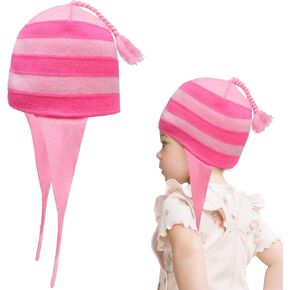 Pink Striped Beanie Hat Knitted Hat Halloween Costume for Girls