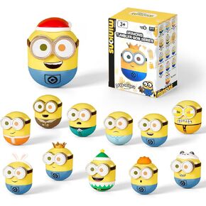 Minions Blind Box Figures, Mini Wobbler Toys Action Figures for Home Decor Desk Accessories, Despicable Me Collectible Toys for Kids Boys Girls Ages 3+, Tumbler Bob Series, 1 Pack
