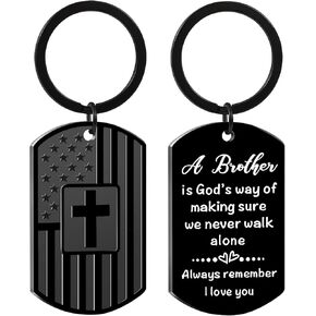 Gifts for Brother from Sister, Brother Birthday gifts from Brother, Brother Gift Keychain for Birthday Christmas Graduation