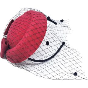 Small Fascinator Hats Pillbox Hat Kentucky Derby Hats with Veil for Women Tea Party Bridal Wedding Halloween Church Cocktail