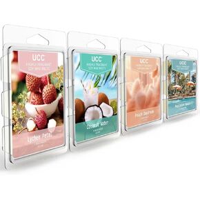 UCC Wax Melts, Premium Plant Based Natural Soy Scented Melts Cubes, Wax Melts Tarts, Colored Wax Melt - 4 Pack
