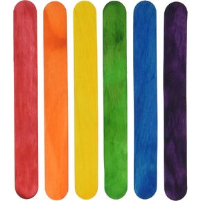 Multicraft Imports Krafty Kids UCH481S.F9 CW508 Craftwood Extra Jumbo Colored Craft Sticks, 7.88in by 1in, 24-Piece