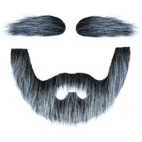 Self Adhesive Fake Mustache and Eyebrows Set, Novelty Facial Hair for Adults Costume, Cosplay, Halloween Party