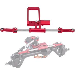 Aluminium BAT Servo Mount and Scale Hydraulic Steering Link for 1/10 RC Crawler Vanquish Phoenix VS4-10 F10 Portal Axle Upgrade (Black)