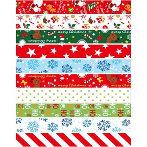 FEPITO 300 Pcs Festive Paper Chains Merry Christmas Craft Paper Chains for Christmas and Festive Party Decorations,10 Style